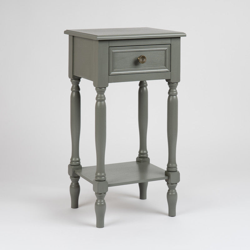 Grey Side Table with Drawer